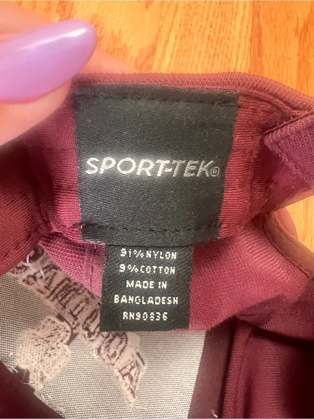 Sport-Tek Maroon Kids Baseball Cap with White Embroidery